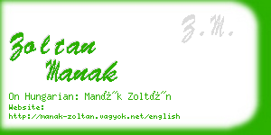 zoltan manak business card